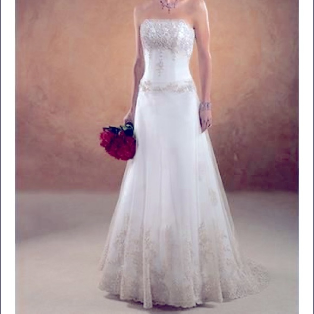 Maggie Sottero Ophelia wedding gown Size 6. Train bustle added.
